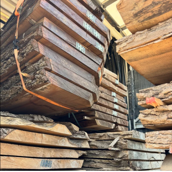Premium hardwood lumber slabs selected for quality and grain